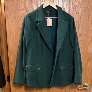Faux corduroy lace lined blazer